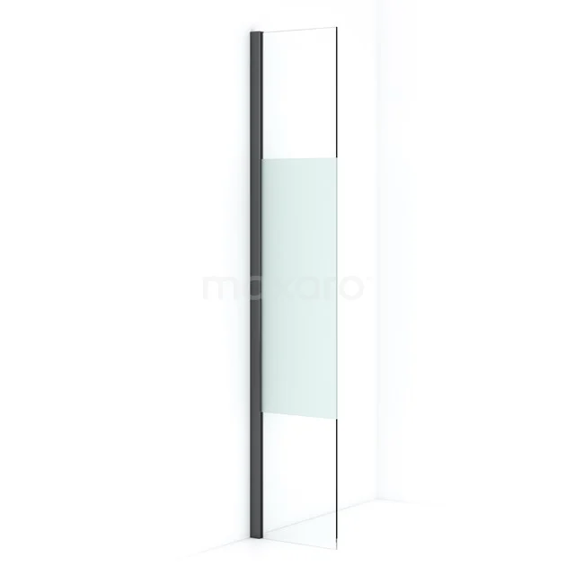 Diamond Inloopdouche | 30 cm Zwart chroom Helder met matte strook Vaste wand IDA03013BC