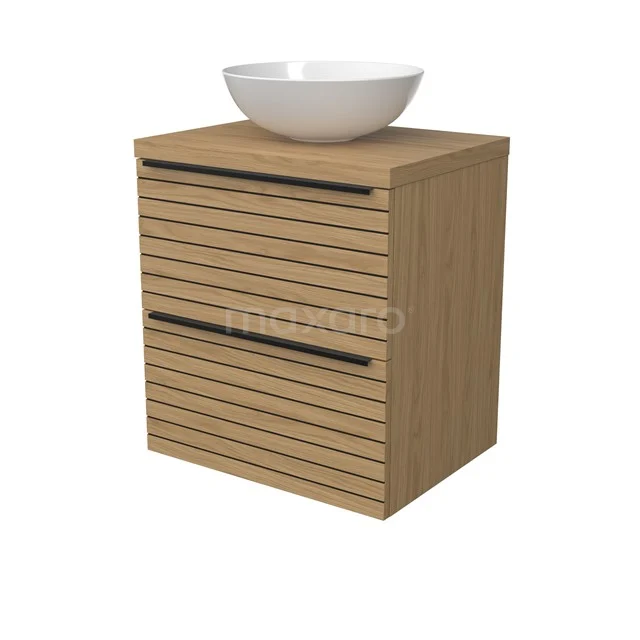 Modulo Plato Badmöbel mit Aufsatzwaschbecken | 60 cm Natürliches Furnier Streifen front Natürliches Furnier blatt 2 übereinanderliegende Schubladen BMK17-03142 Modulo Plato Badmöbel mit Aufsatzwaschbecken | 60 cm Natürliches Furnier Streifen front Natürliches Furnier blatt 2 übereinanderliegende Schubladen BMK17-03142