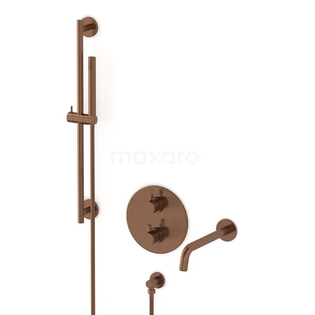 Radius Built-in bath mixer set | Copper Thermostatic mixer with handheld shower 1 position CIK55-00037 Radius Built-in bath mixer set | Copper Thermostatic mixer with handheld shower 1 position CIK55-00037