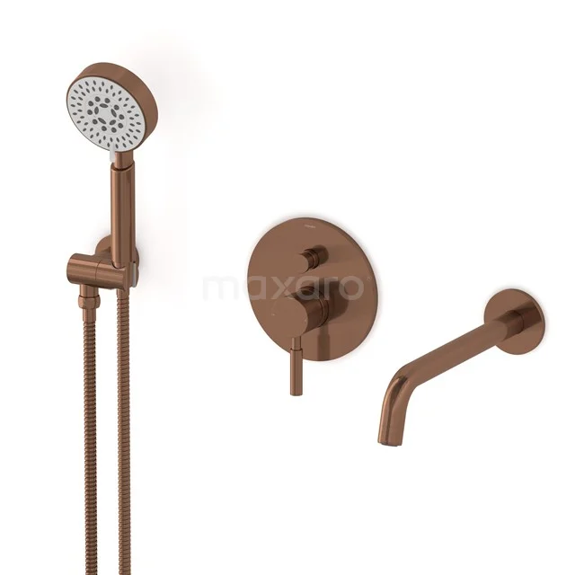 Radius Built-in bath mixer set | Copper Thermostatic mixer with handheld shower 5 positions CIK55-00019