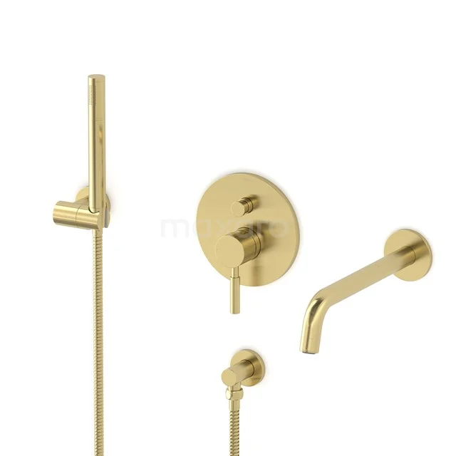 Radius Built-in bath mixer set | Light gold | Single lever mixer tap with handheld shower 1 position CIL55-00012