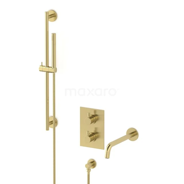 Radius Wanneneinbau-Mischbatterie-Set | Hellgold | Thermostatarmatur mit Handbrause 1 Position CIL55-00014 Radius Wanneneinbau-Mischbatterie-Set | Hellgold | Thermostatarmatur mit Handbrause 1 Position CIL55-00014