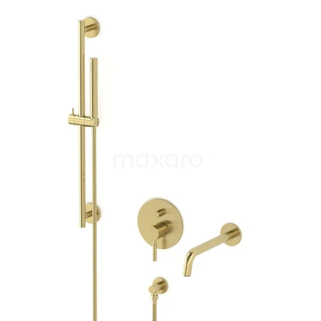 Radius Unterputz-Wannenbatterie-Set | Hellgold | Einhebelmischer mit Handbrause 1 Position CIL55-00015