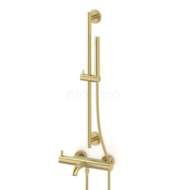 Radius Built-on bath mixer set | Light gold | Thermostatic mixer with handheld shower 1 position COL55-00003