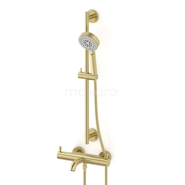Radius Built-on bath mixer set | Light gold | Thermostatic mixer with handheld shower 5 positions COL55-00006