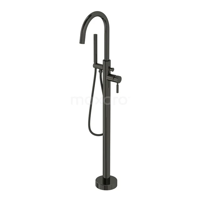 Vrijstaande Badkraan met Handdouche Radius Black Chrome, Eéngreeps Mengkraan, Zwart Chroom BSG-5503-60001