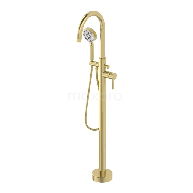 Radius Freestanding bath tap | Light gold | Single lever mixer tap with handheld shower 5 positions BSL-5503-40002