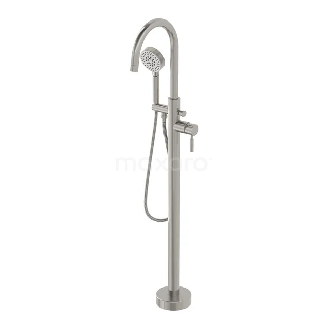 Freestanding bath tap with Handheld shower Radius Steel, Single lever mixer tap, Stainless steel BSG-5503-10002