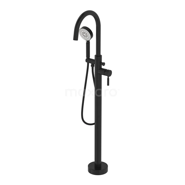 Freestanding bath tap with handheld shower Radius Black, Single lever mixer tap, Black BSG-5503-20004