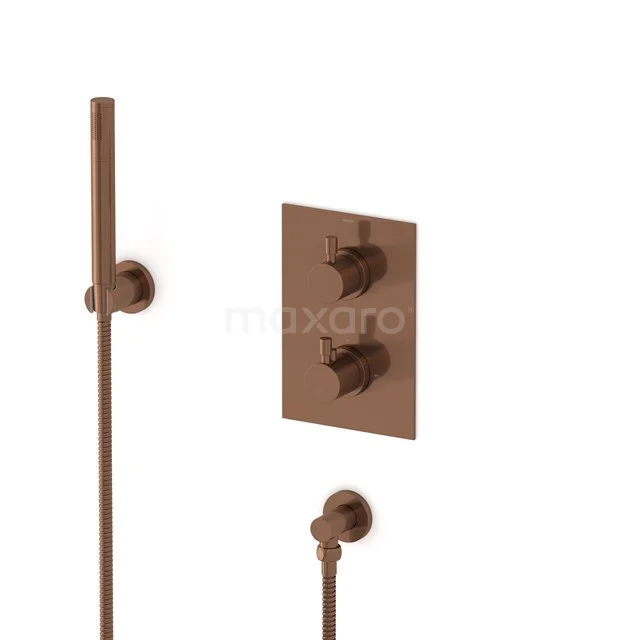 Radius concealed shower mixer set | Copper Thermostatic mixer with handheld shower 1 position AIK55-00001