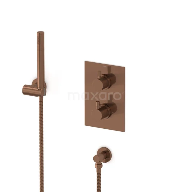 Radius concealed shower mixer set | Copper Thermostatic mixer with handheld shower 1 position AIK55-00003