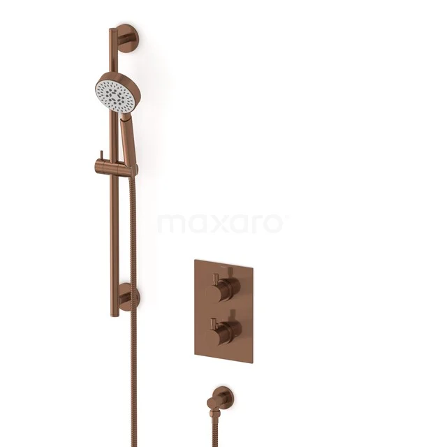 Radius concealed shower mixer set | Copper Thermostatic mixer with handheld shower 5 positions AIK55-00007