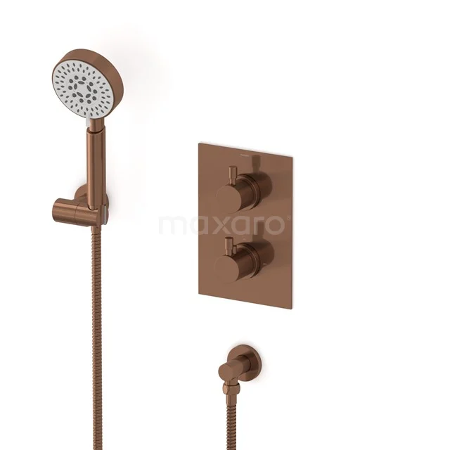 Radius concealed shower mixer set | Copper Thermostatic mixer with handheld shower 5 positions AIK55-00008