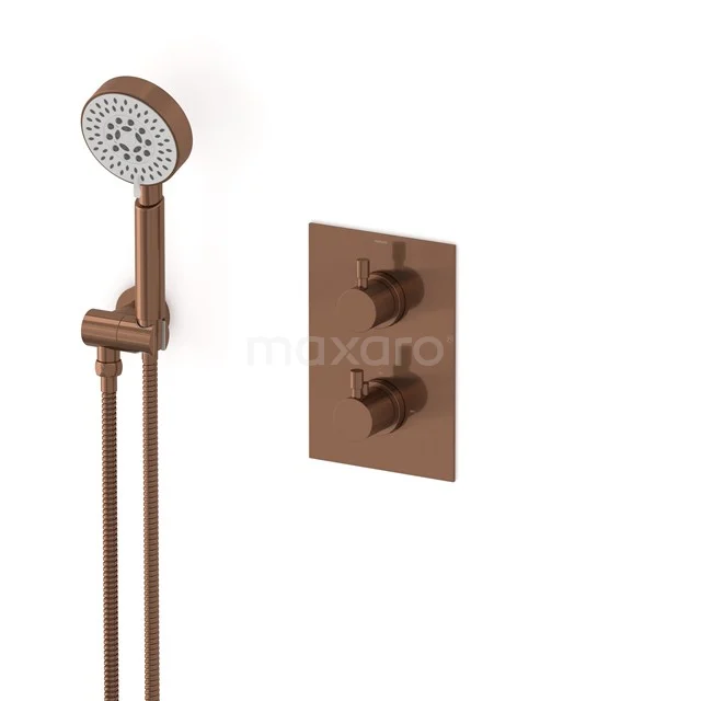 Radius concealed shower mixer set | Copper Thermostatic mixer with handheld shower 5 positions AIK55-00010