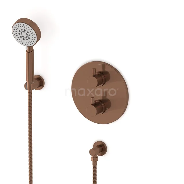 Radius Unterputz-Brausegarnitur | Kupfer Thermostatarmatur mit Handbrause 5 Positionen AIK55-00016