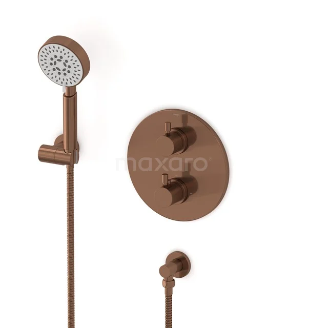 Radius concealed shower mixer set | Copper Thermostatic mixer with handheld shower 5 positions AIK55-00018