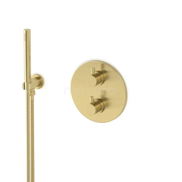 Radius concealed shower mixer set | Light gold Thermostatic mixer with handheld shower 1 position AIL55-00014