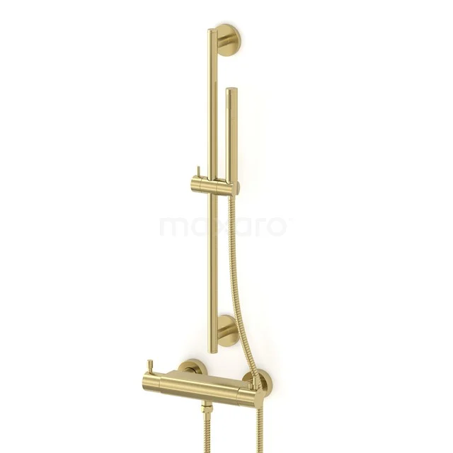 Radius exposed shower mixer set | Light gold Thermostatic mixer with handheld shower 1 position AOL55-00001
