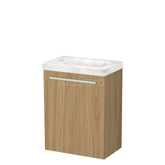 Modulo Pico Toilet furniture with basin | 40 cm Natural veneer Flat front Natural stone TMW10-00764