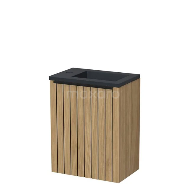 Modulo Pico Toilet furniture with basin | 40 cm Natural veneer Strip front Quartz TMW10-00773
