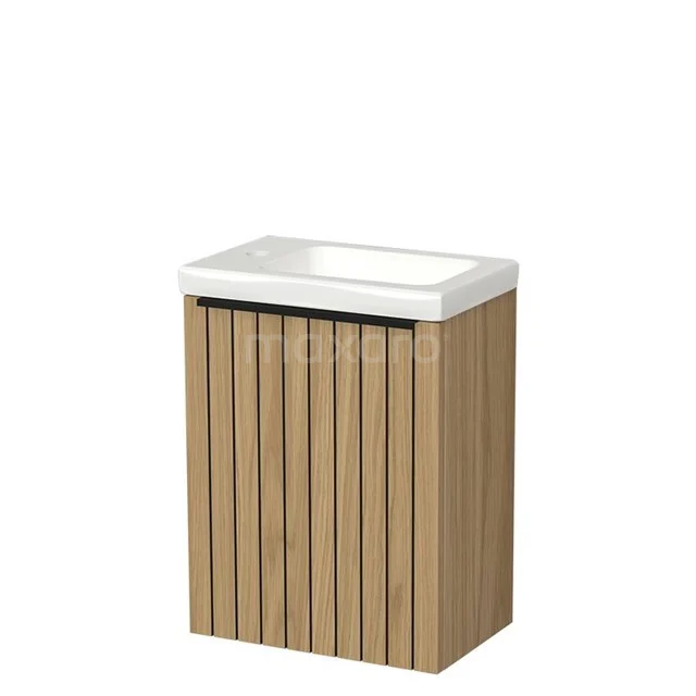 Modulo Pico Toilet furniture with basin | 40 cm Natural veneer Strip fronts Ceramic TMW10-00774