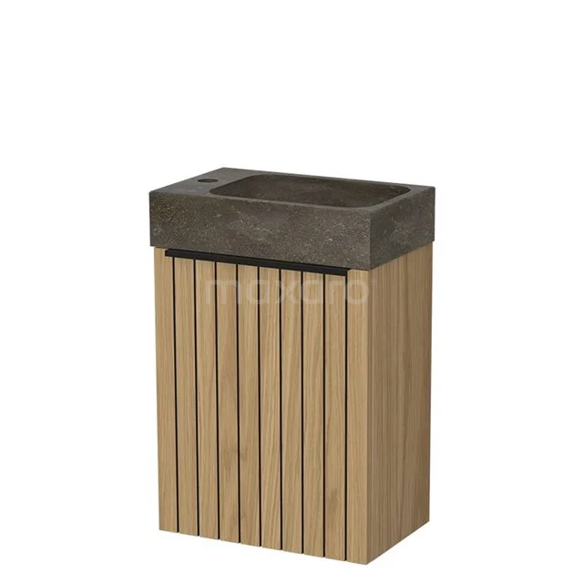 Modulo Pico WC-Möbel mit Waschbecken | 40 cm Naturfurnier Leistenfront Naturstein TMW10-00778 Modulo Pico WC-Möbel mit Waschbecken | 40 cm Naturfurnier Leistenfront Naturstein TMW10-00778