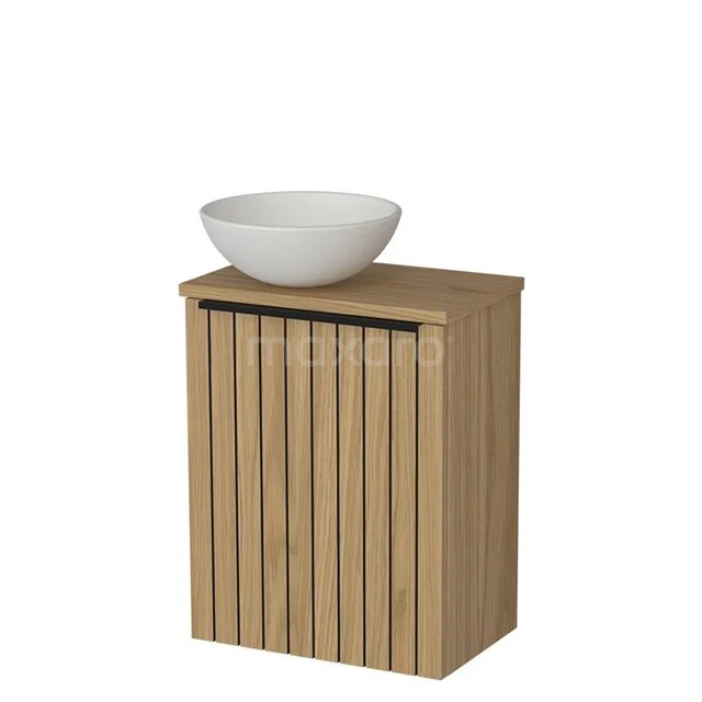 WC-Möbel mit Aufsatzwaschbecken | 41 cm Naturfurnier Leistenfront Matt Weiß Keramik-Aufsatzwaschbecken Naturfurnier Platte TMK10-16215 WC-Möbel mit Aufsatzwaschbecken | 41 cm Naturfurnier Leistenfront Matt Weiß Keramik-Aufsatzwaschbecken Naturfurnier Platte TMK10-16215