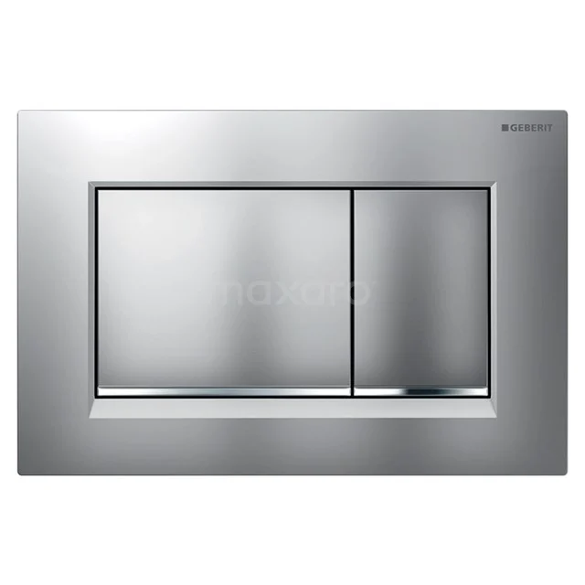 Geberit WC Bedienfeld | Sigma 30 Chrom Matt 911013557 Edelstahl Bedienfeld für WC, elegantes Design, ideal für moderne Bäder. Geberit Serie mit Dual-Flush-Tasten.