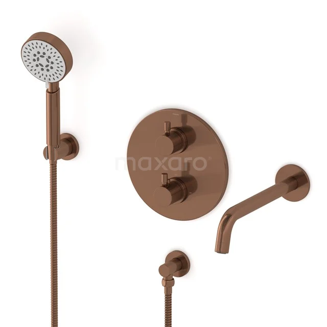 Radius Wanneneinbau-Mischbatterie-Set | Kupfer Thermostatarmatur mit Handbrause 5 Positionen CIK55-00040 Radius Wanneneinbau-Mischbatterie-Set | Kupfer Thermostatarmatur mit Handbrause 5 Positionen CIK55-00040