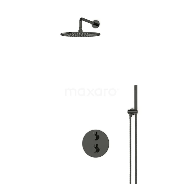 Radius Rain shower Built-in | Black chrome 30 cm Rain shower Thermostatic BIB55-00009