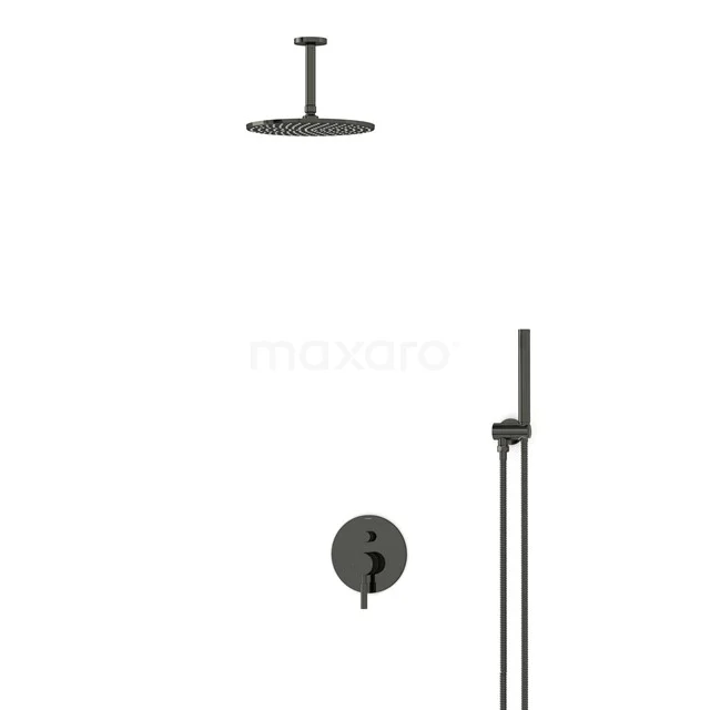 Radius Rain shower Built-in | Black chrome 25 cm Rain shower Single lever BIB55-00017