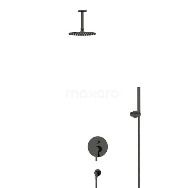 Radius Regenduschen Einbau | Schwarzchrom 20 cm Regenduschen Eingriff BIB55-00030