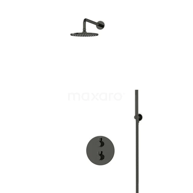 Radius Rain shower Built-in | Black chrome 20 cm Rain shower Thermostatic BIB55-00037