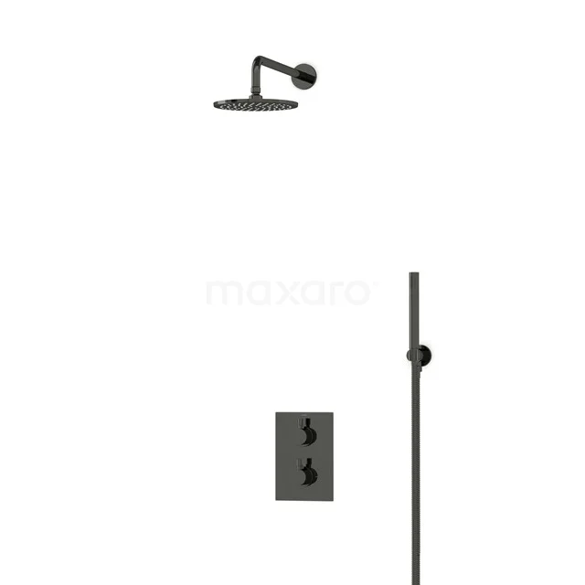 Radius Rain shower Built-in | Black chrome 20 cm Rain shower Thermostatic BIB55-00038