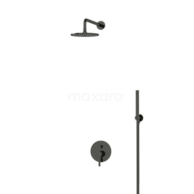 Radius Rain shower Built-in | Black chrome 20 cm Rain shower Single lever BIB55-00039