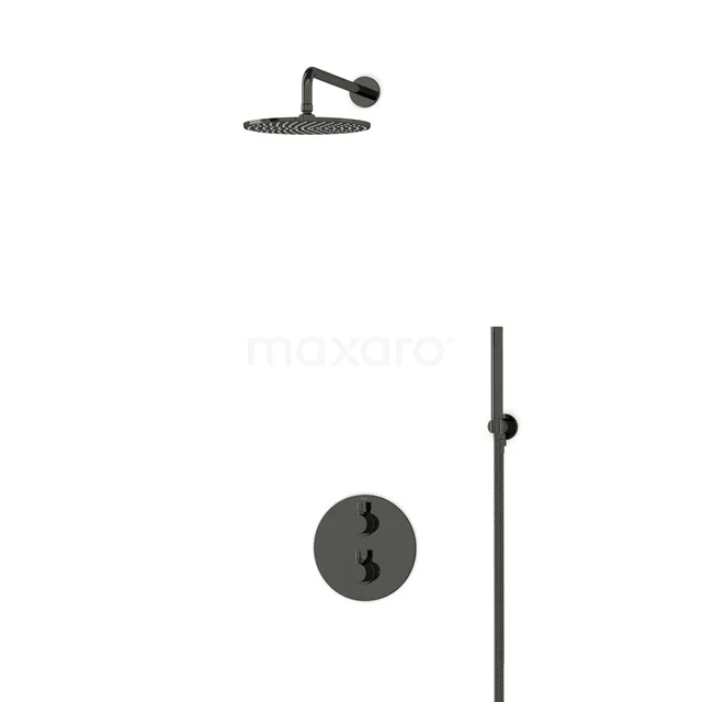 Radius Rain shower Built-in | Black chrome 25 cm Rain shower Thermostatic BIB55-00040