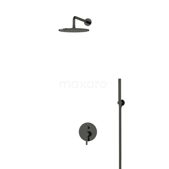 Radius Rain shower Built-in | Black chrome 25 cm Rain shower Single lever BIB55-00042