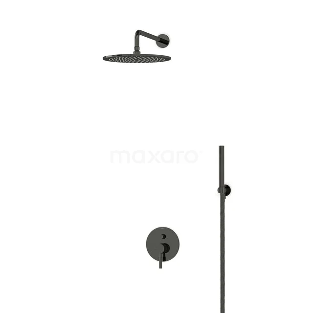 Radius Rain shower Built-in | Black chrome 30 cm Rain shower Single lever BIB55-00045