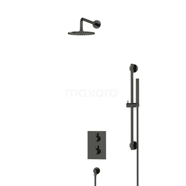 Radius Rain shower Built-in | Black chrome 20 cm Rain shower Thermostatic BIB55-00056