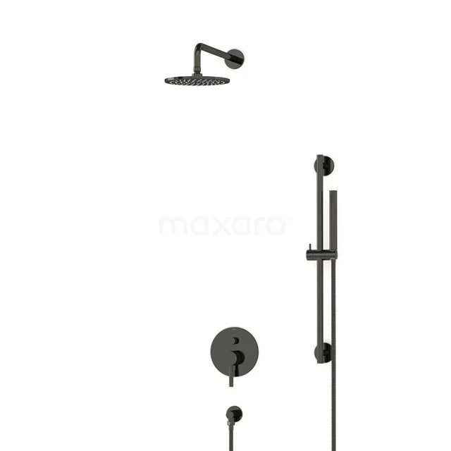 Radius Rain shower Built-in | Black chrome 20 cm Rain shower Single lever BIB55-00057