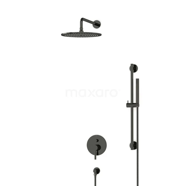 Radius Rain shower Built-in | Black chrome 30 cm Rain shower Single lever BIB55-00063