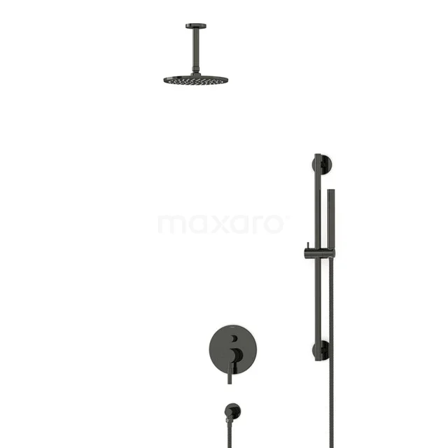 Radius Rain shower Built-in | Black chrome 20 cm Rain shower Single lever BIB55-00066