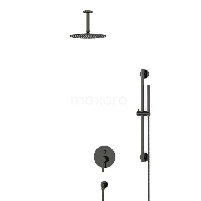 Radius Regenduschen Einbau | Schwarzchrom 25 cm Regenduschen Eingriff BIB55-00069