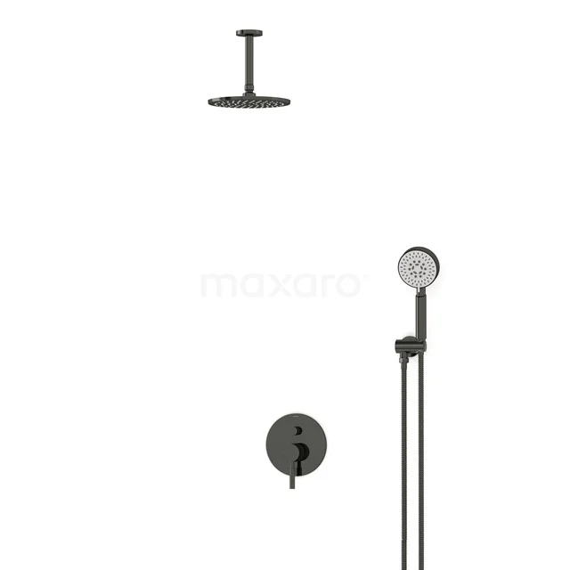 Radius Rain shower Built-in | Black chrome 20 cm Rain shower Single lever BIB55-00102