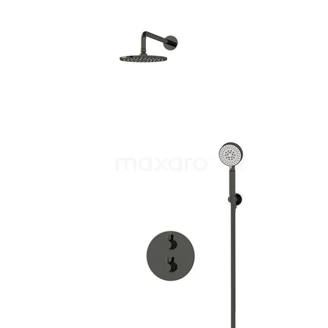 Radius Rain shower Built-in | Black chrome 20 cm Rain shower Thermostatic BIB55-00109