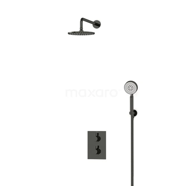 Radius Rain shower Built-in | Black chrome 20 cm Rain shower Thermostatic BIB55-00110