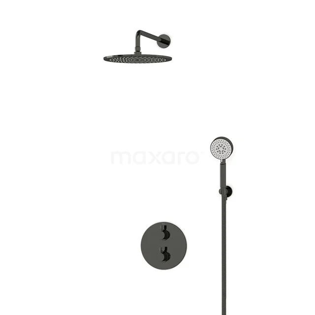Radius Rain shower Built-in | Black chrome 30 cm Rain shower Thermostatic BIB55-00115