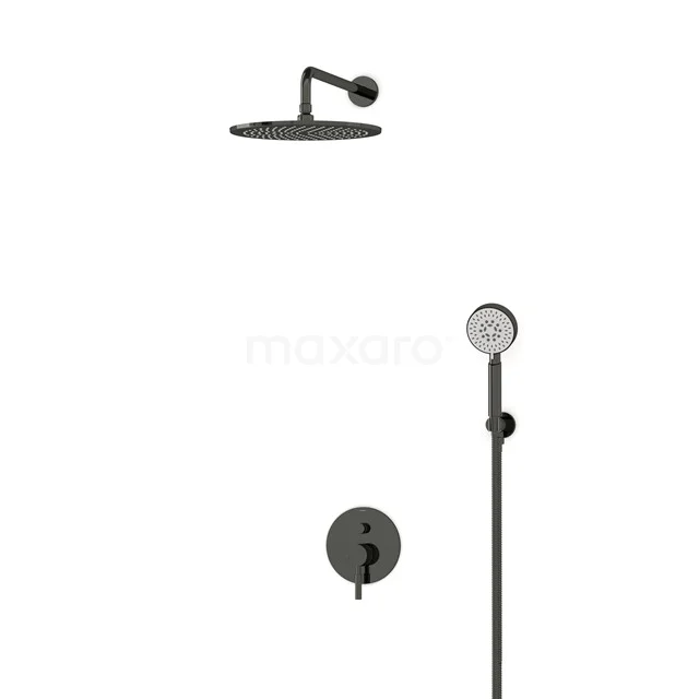 Radius Rain shower Built-in | Black chrome 30 cm Rain shower Single lever BIB55-00117