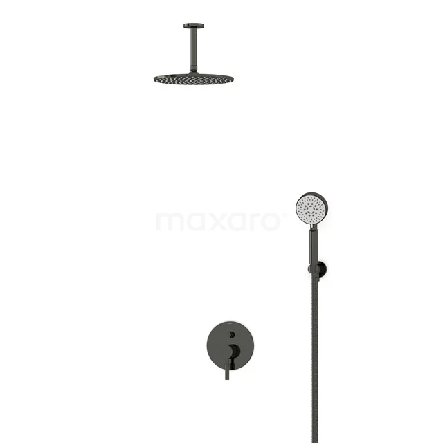 Radius Rain shower Built-in | Black chrome 25 cm Rain shower Single lever BIB55-00123