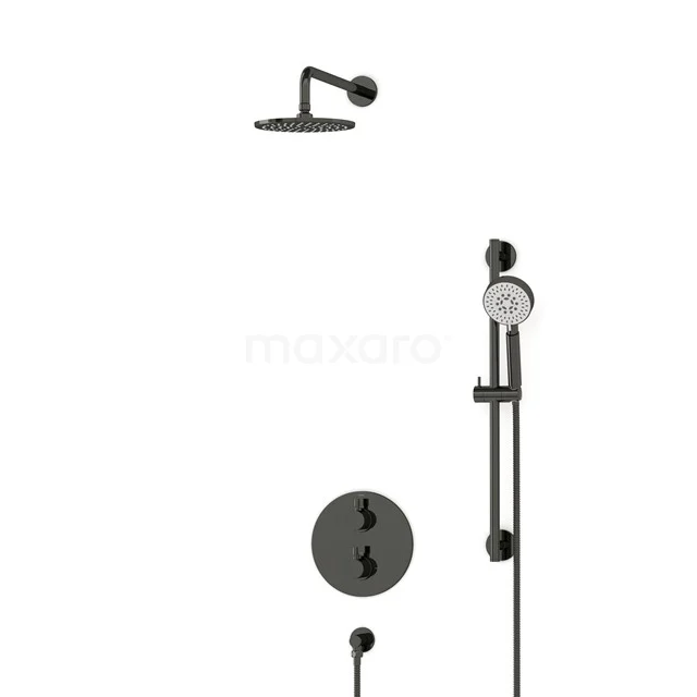 Radius Rain shower Built-in | Black chrome 20 cm Rain shower Thermostatic BIB55-00127